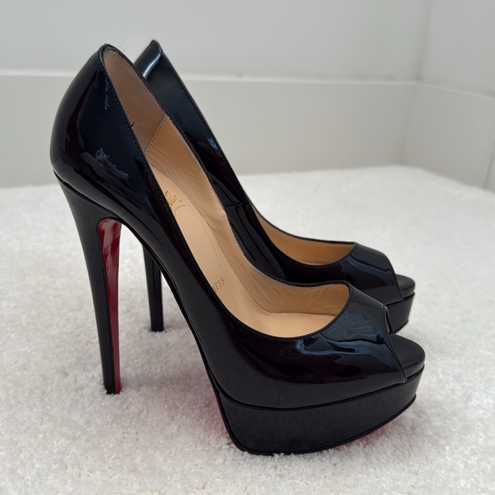 AUTHENTIC NEW Christian Louboutin Lady Peep Black - Picture 8 of 9